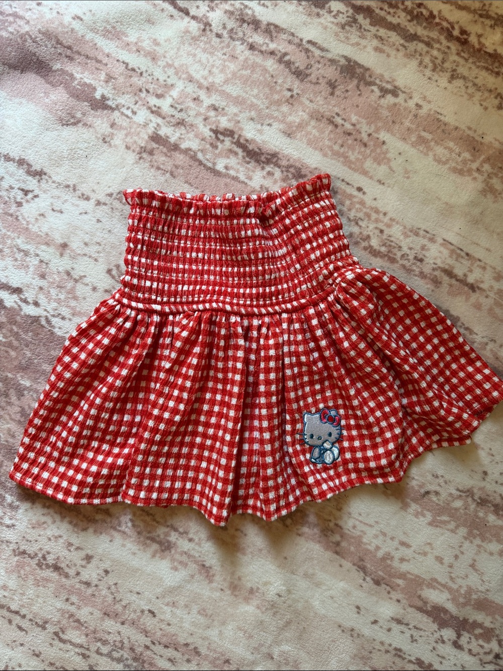 Hello Kitty Red and White Gingham Ruffle Skirt